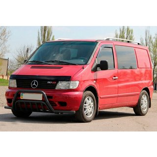 Sprednji zaščitni lok s stranskimi cevmi WT002 Plus Black (nerjavno jeklo) Mercedes Vito W638 1996–2003 fotografija 3