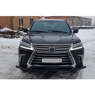 Sprednji zaščitni lok ST014 Black (2015+, nerjaveče jeklo) Lexus LX570/450d 2008–2022 fotografija 2