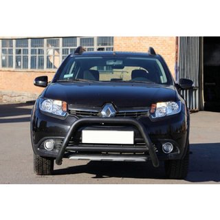 Sprednji zaščitni lok WT006 Black (nerjaveče jeklo) Dacia Sandero 2013–2020 fotografija 2