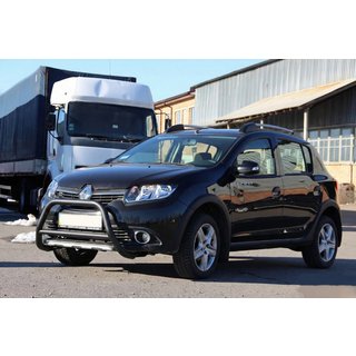 Sprednji zaščitni lok WT006 Black (nerjaveče jeklo) Dacia Sandero 2013–2020 fotografija 3
