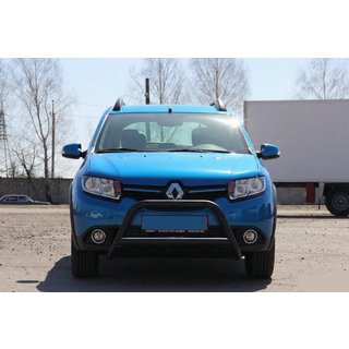 Sprednji zaščitni lok WT006 Black (nerjaveče jeklo) Dacia Sandero 2013–2020 fotografija 1
