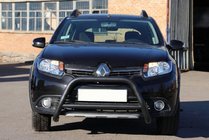 Renault Sandero 2013–2022 Sprednji zaščitni lok WT006 Black (nerjaveče jeklo) fotografija 2
