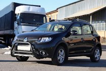 Renault Sandero 2013–2022 Sprednji zaščitni lok WT006 Black (nerjaveče jeklo) fotografija 3