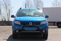 Renault Sandero 2013–2022 Sprednji zaščitni lok WT006 Black (nerjaveče jeklo) fotografija 1