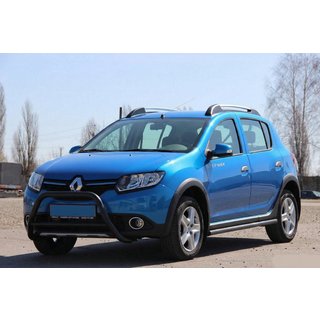 Sprednji zaščitni lok WT006 Black (nerjaveče jeklo) Renault Sandero 2013–2022 fotografija 4