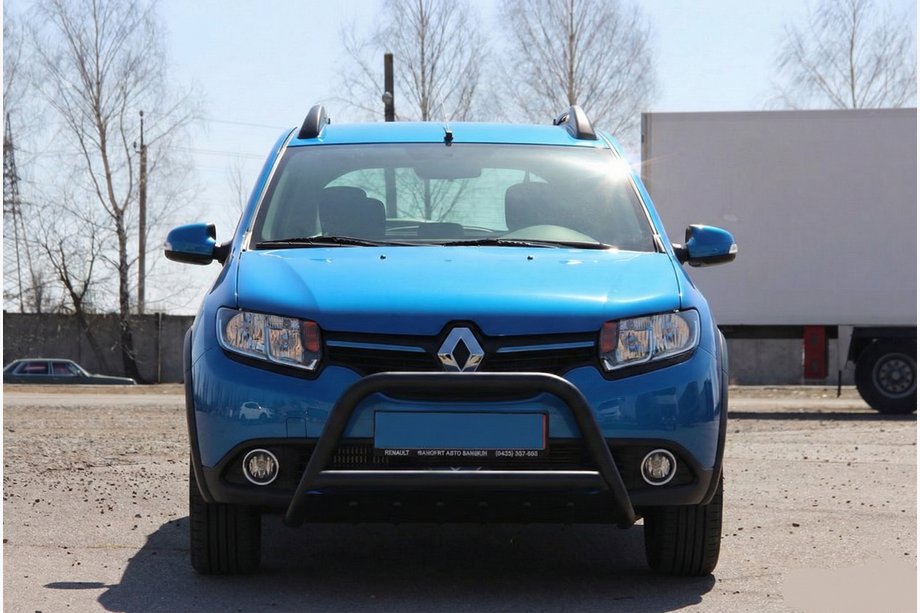 Renault Sandero 2013–2022 Sprednji zaščitni lok WT006 Black (nerjaveče jeklo) Image