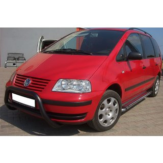 Sprednji zaščitni lok WT005 Black (nerjaveče jeklo) Volkswagen Sharan 1995–2010 fotografija 1