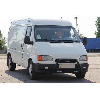 Bull bar WT006 Black (nerjaveče jeklo) Ford Transit 1991–2000 fotografija 1