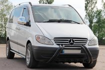 Mercedes Viano 2004–2014 Kelebek WT011 Black sprednji zaščitni lok (bullbar) iz nerjavečega jekla fotografija 2