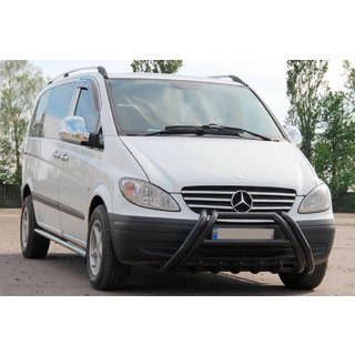 Kelebek WT011 Black sprednji zaščitni lok (bullbar) iz nerjavečega jekla Mercedes Vito W639 2004–2014 fotografija 2