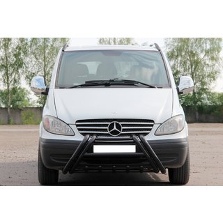 Kelebek WT011 Black sprednji zaščitni lok (bullbar) iz nerjavečega jekla Mercedes Vito W639 2004–2014 fotografija 1