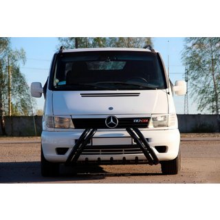 Kelebek WT011 Black sprednji zaščitni lok (bullbar) iz nerjavečega jekla Mercedes Vito W638 1996–2003 fotografija 3