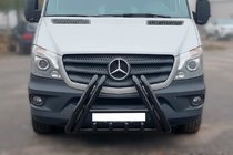 Mercedes Sprinter W906 2006–2018 Prednji zaščitni lok F1-01 Black (2013-2018, nerjavno jeklo) fotografija 2