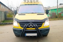 Mercedes Sprinter W906 2006–2018 Prednji zaščitni lok F1-01 Black (2013-2018, nerjavno jeklo) fotografija 4