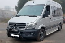 Mercedes Sprinter W906 2006–2018 Prednji zaščitni lok F1-01 Black (2013-2018, nerjavno jeklo) fotografija 3