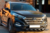 Hyundai Tucson TL 2016–2021 Prednji zaščitni lok Shark Black (nerjavno jeklo) fotografija 1