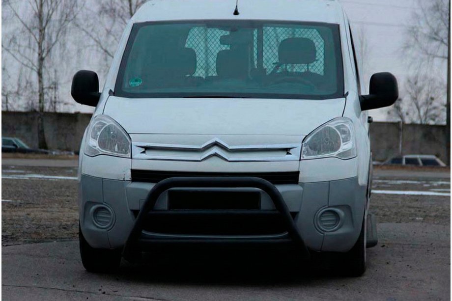 Peugeot Partner Tepee 2008–2018 Sprednji zaščitni lok WT022 Black (nerjavno jeklo) Image