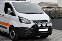 Ford Custom 2013–2022 Sprednji zaščitni lok WT022 Black (nerjavno jeklo) fotografija 1