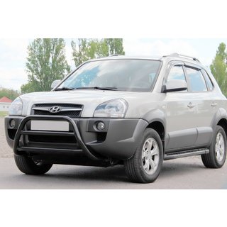 Sprednji zaščitni lok WT022 Black (nerjavno jeklo) Hyundai Tucson JM 2004– fotografija 2