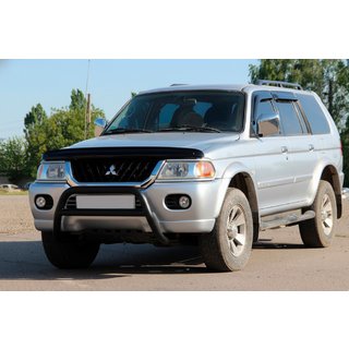 Kenguru zaščitni lok WT022 Black (nerjavno jeklo) Mitsubishi Pajero Sport 1996–2007 fotografija 3