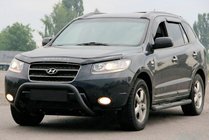 Hyundai Santa Fe 2 2006–2012 Zaščitni lok (bullbar) WT007 Black (nerjaveče jeklo) fotografija 3