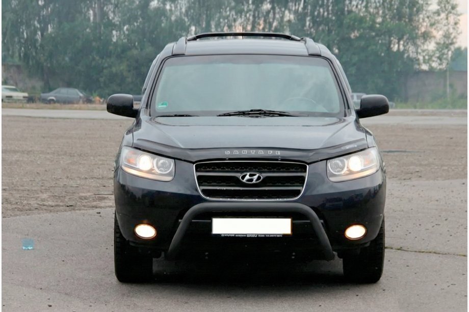 Hyundai Santa Fe 2 2006–2012 Zaščitni lok (bullbar) WT007 Black (nerjaveče jeklo) Image