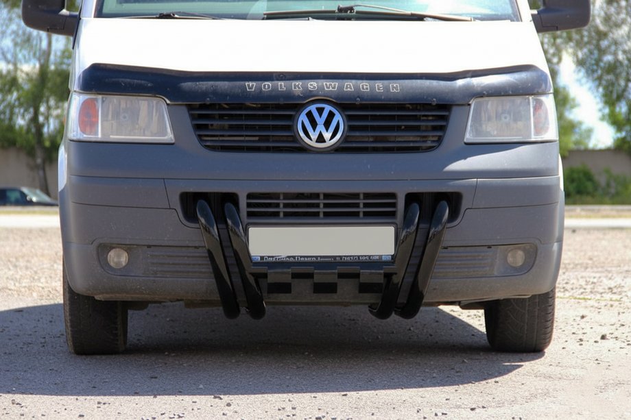 Volkswagen T5 Transporter 2003–2010 Zaščitni lok (bullbar) ST006-15 Nostrils Black (nerjavno jeklo) Fotografija 1