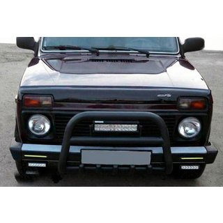 Zaščitni lok (bullbar) QT006 Black (nerjaveče jeklo) Lada Niva in Urban 1977– fotografija 3