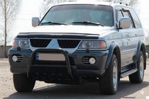 Mitsubishi Pajero Sport 1996–2007 Kenguru zaščitna letev QT006 Black (nerjaveče jeklo) fotografija 3