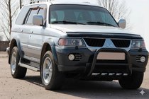 Mitsubishi Pajero Sport 1996–2007 Kenguru zaščitna letev QT006 Black (nerjaveče jeklo) fotografija 2
