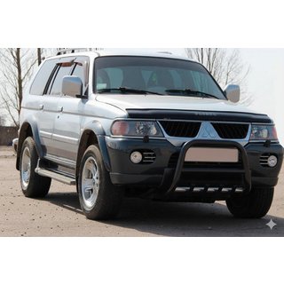 Kenguru zaščitna letev QT006 Black (nerjaveče jeklo) Mitsubishi Pajero Sport 1996–2007 fotografija 2