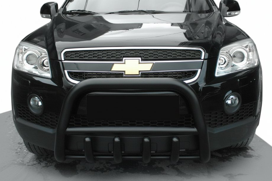 Chevrolet Captiva 2006–2019 Sprednji zaščitni lok QT006 Black (nerjavno jeklo) Fotografija 1