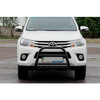 Zaščitni lok (bullbar) QT006 Black (nerjaveče jeklo) Toyota Hilux 2015–