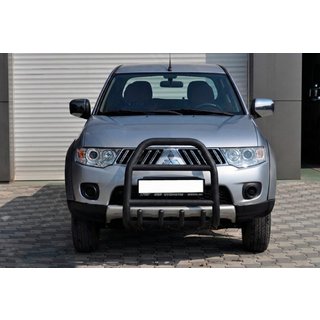 Zaščitni lok (bullbar) QT007 Black (nerjavno jeklo) Mitsubishi L200 2006–2015 fotografija 2