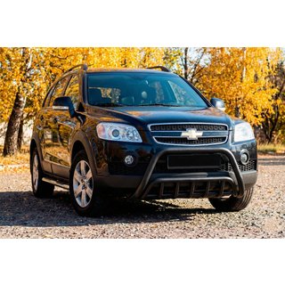 Sprednji zaščitni lok WT002 Black (nerjaveče jeklo) Chevrolet Captiva 2006–2019 fotografija 2