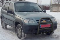 Chevrolet Niva 1998–2020 Zaščitni lok QT007 Black (nerjavno jeklo) fotografija 3