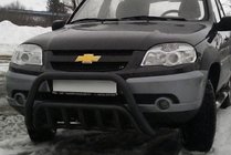 Chevrolet Niva 1998–2020 Kenguru zaščitni lok WT002 Black (nerjaveče jeklo) fotografija 1