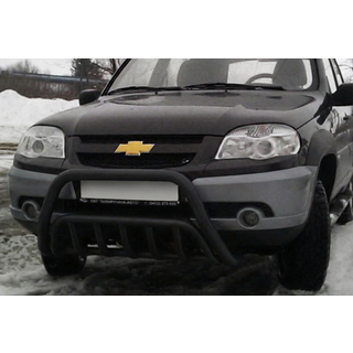 Kenguru zaščitni lok WT002 Black (nerjaveče jeklo) Chevrolet Niva 1998–2020