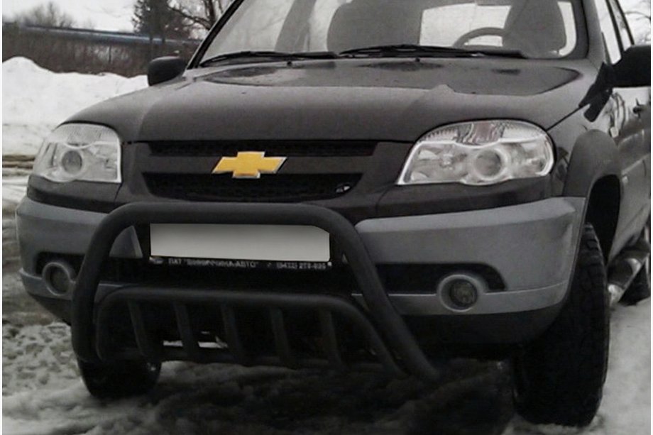 Chevrolet Niva 1998–2020 Kenguru zaščitni lok WT002 Black (nerjaveče jeklo) Image
