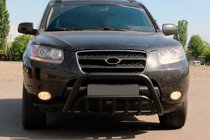 Hyundai Santa Fe 2 2006–2012 Sprednji zaščitni lok (bullbar) WT002 Black (nerjaveče jeklo) fotografija 2