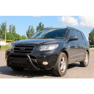 Sprednji zaščitni lok (bullbar) WT002 Black (nerjaveče jeklo) Hyundai Santa Fe 2 2006–2012 fotografija 1