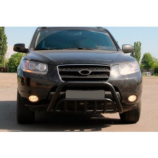 Sprednji zaščitni lok (bullbar) WT002 Black (nerjaveče jeklo) Hyundai Santa Fe 2 2006–2012 fotografija 2