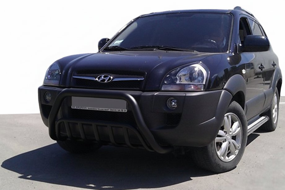 Hyundai Tucson JM 2004– Sprednji zaščitni lok (bullbar) WT002 Black (nerjaveče jeklo) Image
