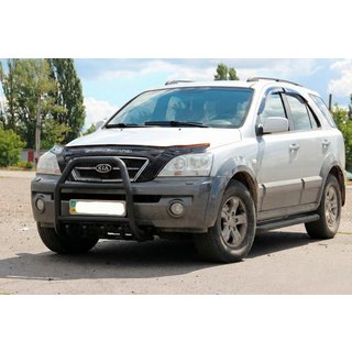 Zaščitni lok (bullbar) QT007 Black (nerjavno jeklo) Kia Sorento I BL 2002–2009 fotografija 1
