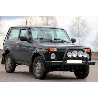 Zaščitni lok (bullbar) QT007 Black (nerjavno jeklo) Lada Niva in Urban 1977– fotografija 3