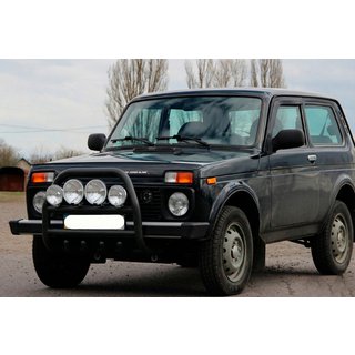 Zaščitni lok (bullbar) QT007 Black (nerjavno jeklo) Lada Niva in Urban 1977– fotografija 4