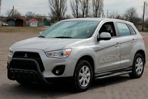 Mitsubishi ASX 2010–2023 Sprednji zaščitni lok (bullbar) WT002 Black (nerjaveče jeklo) fotografija 2