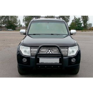 Zaščitni lok (bullbar) QT007 Black (nerjavno jeklo) Mitsubishi Pajero Wagon IV 2006–2021 fotografija 3