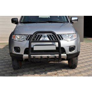Sprednji zaščitni lok QT007 Black (nerjaveče jeklo) Mitsubishi Pajero Sport 2008–2015 fotografija 3