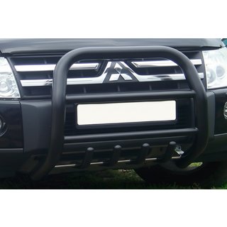 Kenguru zaščitni lok QT011 Black (nerjavno jeklo) Mitsubishi Pajero Wagon IV 2006–2021 fotografija 3